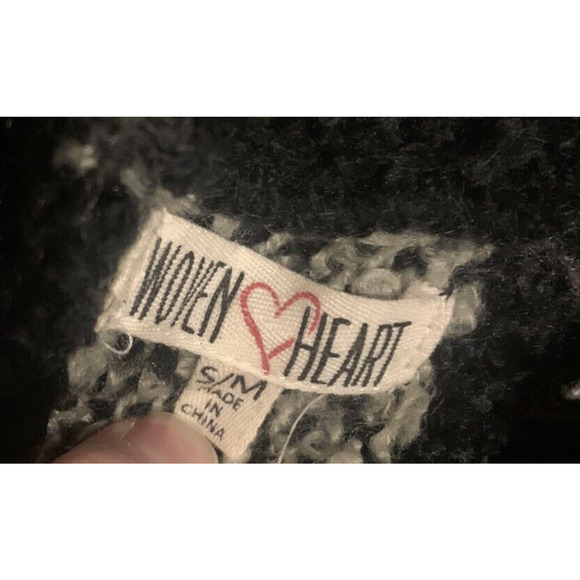 Woven Heart Turtleneck Poncho Sz S/M Batwing Fringe Boho Ethnic Cape Wrap Shawl - Picture 7 of 9